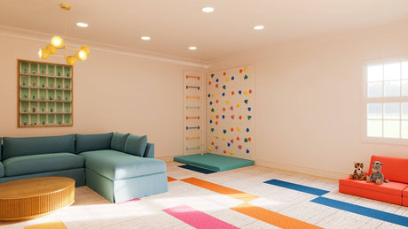 Petite grOH! Play climbing bundle with vibrant wall panels, climbing holds, and indoor crash pad for safe active play.