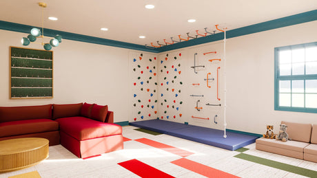 Small Knight’s Quest climbing bundle featuring themed wall panels, advanced holds, and padded mat for safe active play.