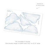 Watercolor Clouds Stylized • Large • Peel-and-Stick Wall Decals