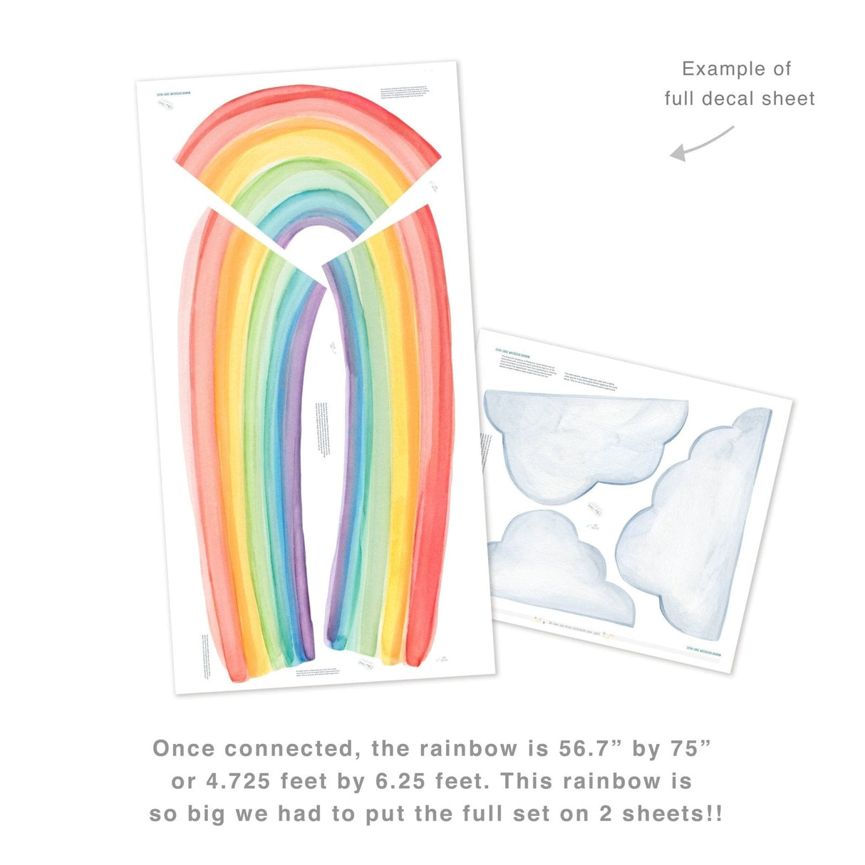 Watercolor Rainbow • Extra Large • Peel-and-Stick Wall Decals