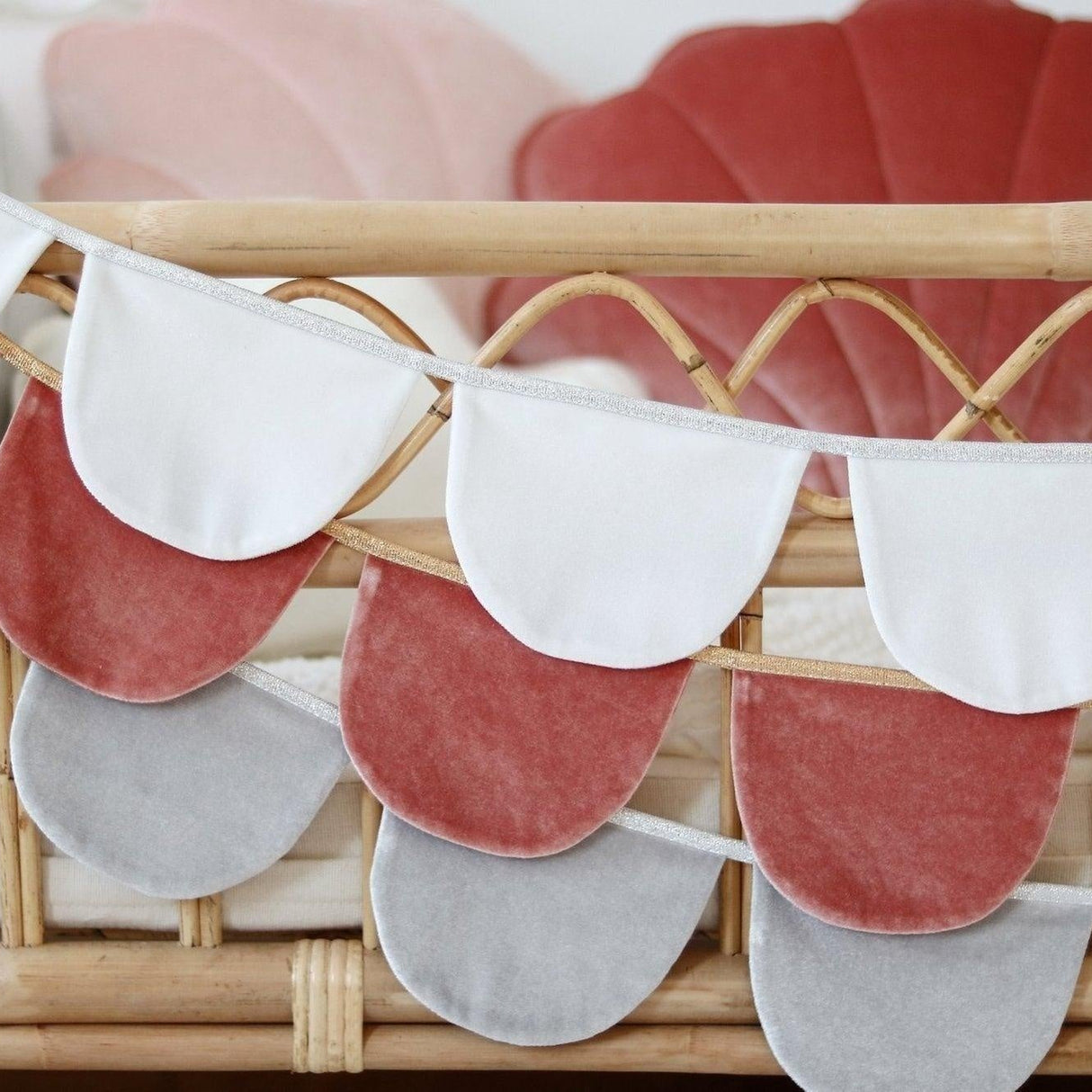 Velvet “Marsala Pearl” Garland with Half Moons