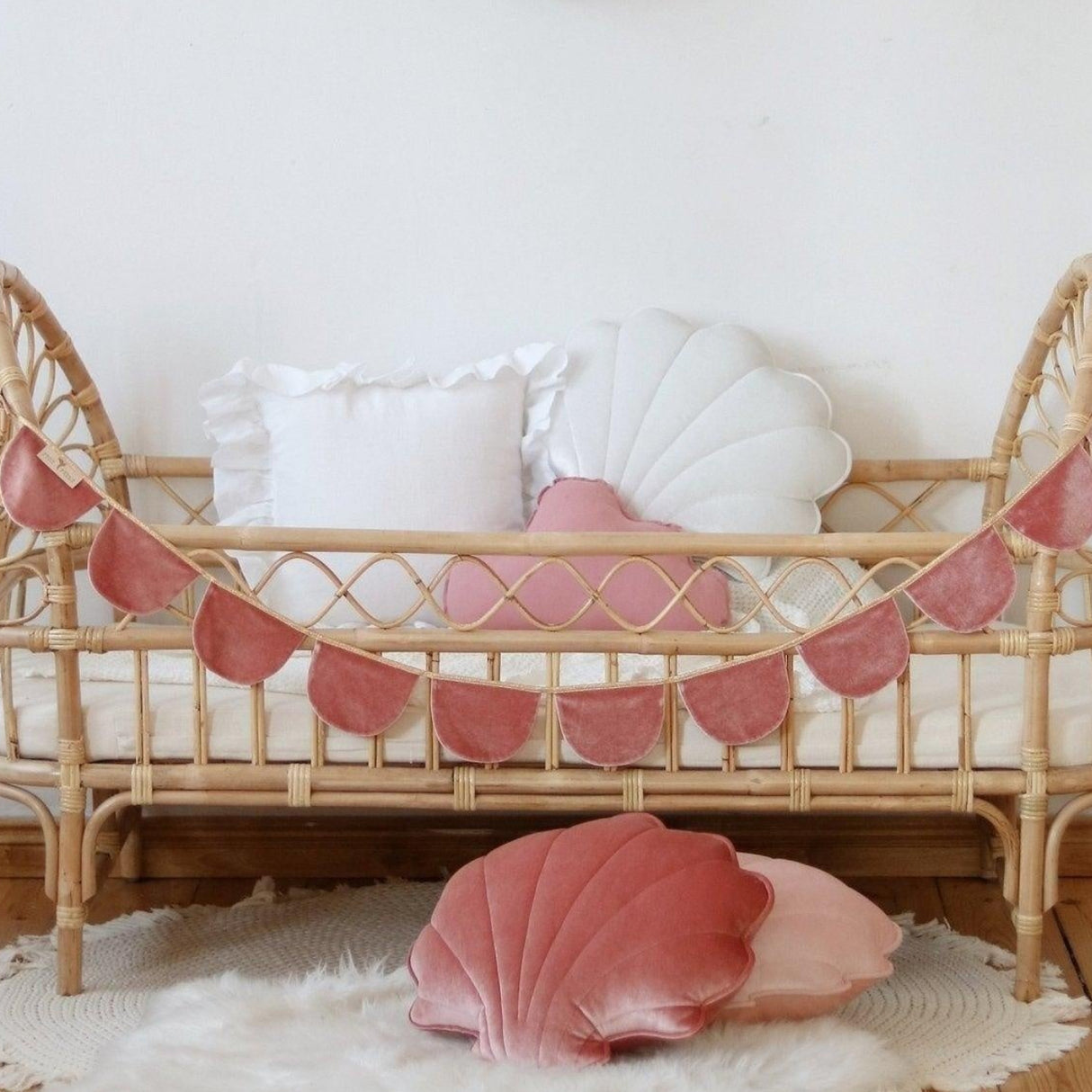 Velvet “Marsala Pearl” Garland with Half Moons