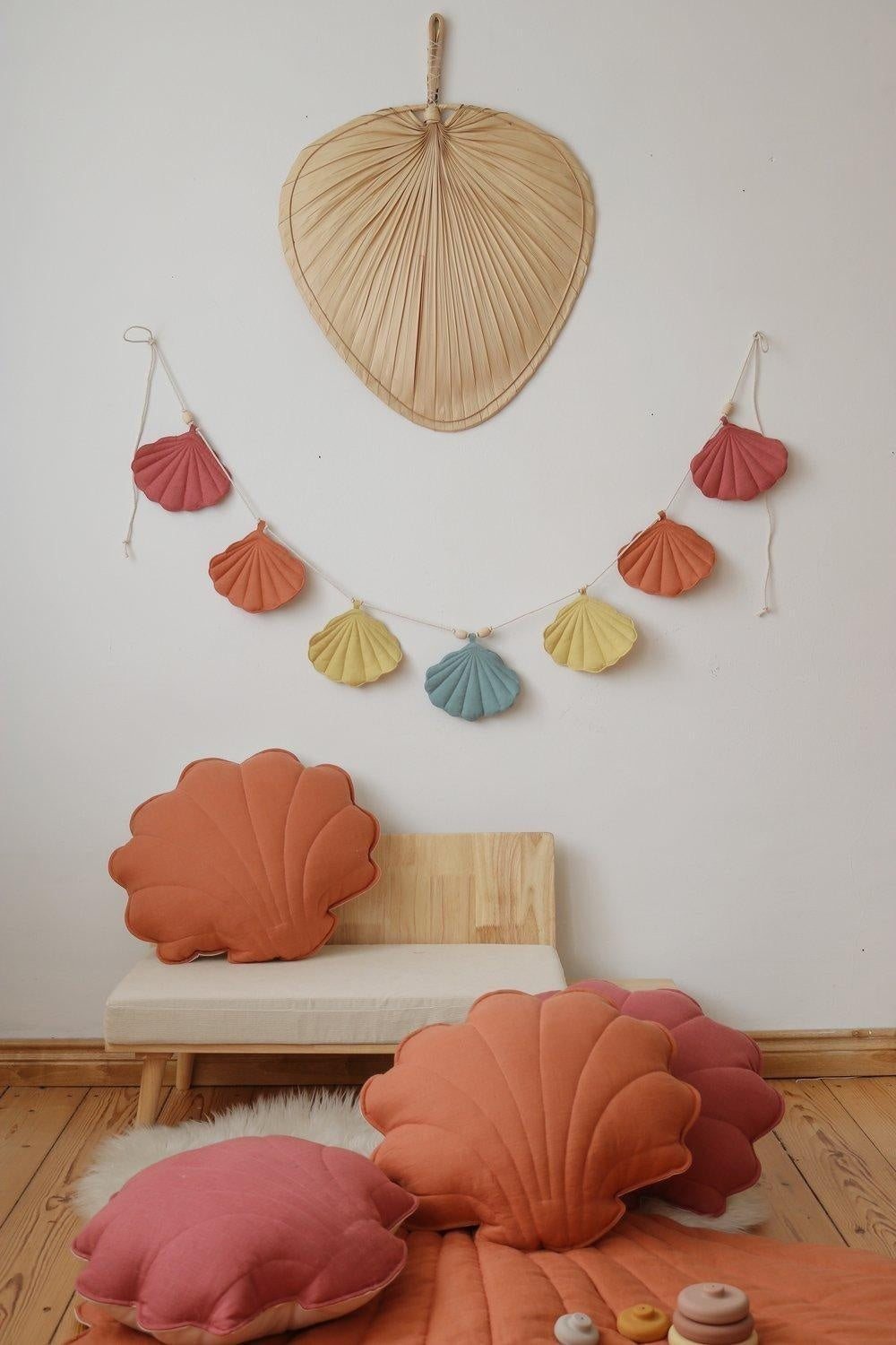 Linen “Papaya” Shell Pillow