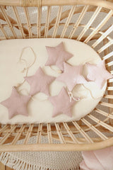 Linen “Pink Powder” Garland with Stars