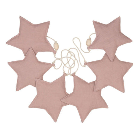 Linen “Pink Powder” Garland with Stars