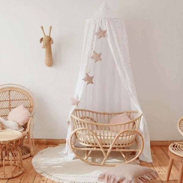 Linen “Pink Powder” Garland with Stars