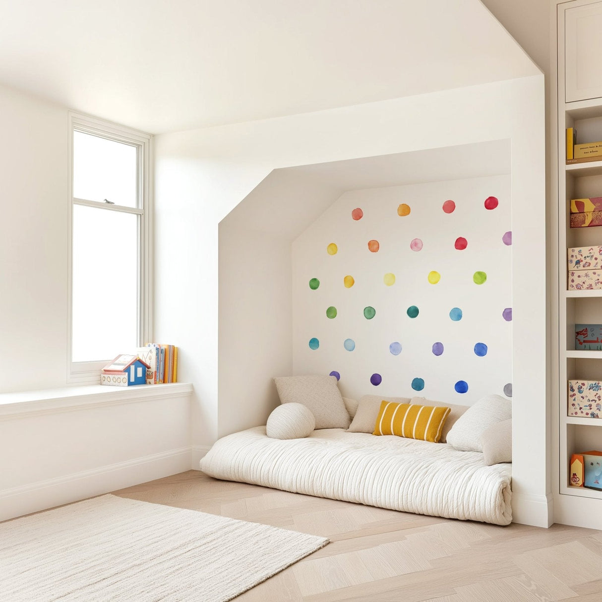 Watercolor Dots • Rainbow • Small • Peel-and-Stick Wall Decals