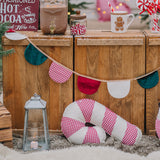 “Red Checkered” Garland with Half Moons